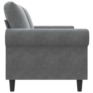 Sofa 2-osobowa, ciemnoszary, 140 cm, tapicerowana aksamitem