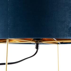 Moderne tafellamp blauw met goud - Rosalina Oswietlenie wewnetrzne