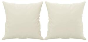 Sofa 2-osobowa z poduszkami, kremowa, 120 cm, aksamit