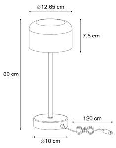 Nowoczesna lampa stołowa brązowa na akumulator - Poppie Oswietlenie wewnetrzne