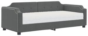 Sofa z materacem do spania, ciemnoszara, 90x200 cm, tkanina