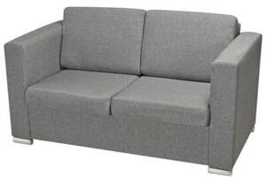 Osobowa 2 sofa tapicerowana jasnoszara