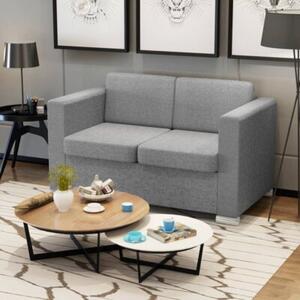 Osobowa 2 sofa tapicerowana jasnoszara
