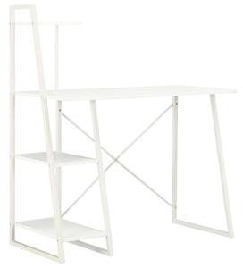 Biurko z regaÅem, biaÅe, 102x50x117 cm