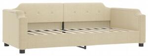 Sofa rozsuwana z materacami, kremowa, 80x200 cm, tkanina