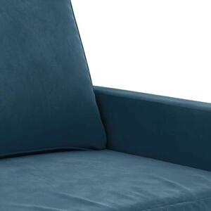 Sofa 2-osobowa, niebieski, 140 cm, tapicerowana aksamitem