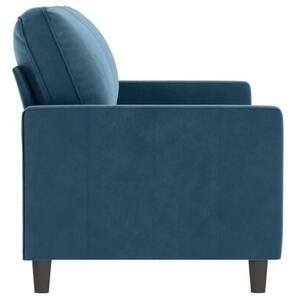 Sofa 2-osobowa, niebieski, 140 cm, tapicerowana aksamitem