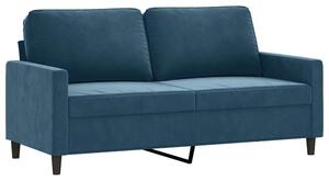 Sofa 2-osobowa, niebieski, 140 cm, tapicerowana aksamitem