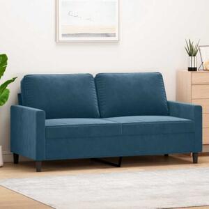 Sofa 2-osobowa, niebieski, 140 cm, tapicerowana aksamitem