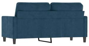 Sofa 2-osobowa, niebieski, 140 cm, tapicerowana aksamitem