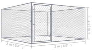 Kojec dla psa z galwanizowanej stali, 2 x 2 x 1 m