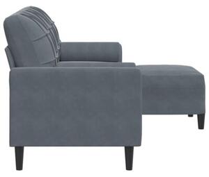 Sofa 3-osobowa z podnÃ³Å¼kiem, ciemnoszary, 180 cm, aksamit