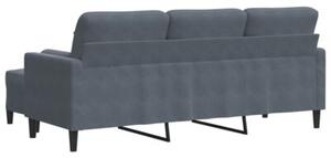 Sofa 3-osobowa z podnÃ³Å¼kiem, ciemnoszary, 180 cm, aksamit