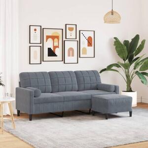 Sofa 3-osobowa z podnÃ³Å¼kiem, ciemnoszary, 180 cm, aksamit