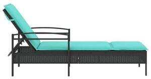 Leżak z poduszką czarny 63x200x81 cm polirattan (tylko w usa)