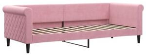 Sofa z materacem do spania, różowa, 80x200 cm, aksamit
