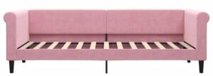 Sofa z materacem do spania, różowa, 80x200 cm, aksamit