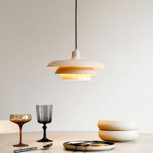 Dyberg Larsen Lampa wisząca Ava, możliwość ściemniania, kremowy / amber, salon / jadalnia, metal, design