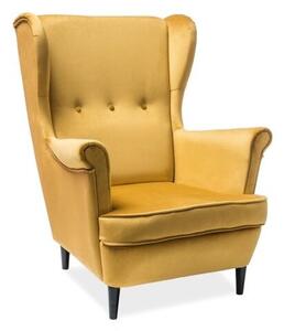 Fotel uszak LORD VELVET curry