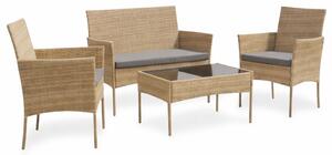 Zestaw mebli ogrodowych - sofa fotele i stolik Natal 010 naturalny