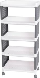 Półka MagicHome Rolly, plastikowa, 5 półek, 49x29x97 cm, na kółkach