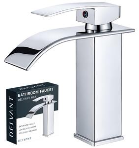 Bateria Umywalkowa Łazienkowa Kran Nablatowa Stojąca Stal Delvant Hea Chrom