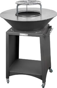 Grill Strend Pro Fiesta, wersja antracytowa, stal, średnica 75 cm, z paleniskiem