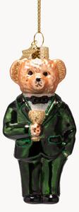 Ozdoba choinkowa ze szkła dmuchanego Bear In Clothes