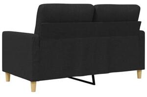 Sofa 2-osobowa, czarna, 120 cm, tapicerowana tkaninÄ
