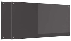 Panel kuchenny 2 pcs Ciemnoszary 120 x 60 cm szkło hartowane
