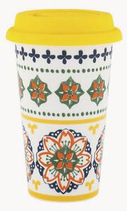 Kubek z porcelany kostnej z pokrywką Gardeny