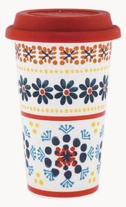 Kubek z porcelany kostnej z pokrywką Gardeny