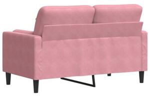 Sofa 2-osobowa z poduszkami, rÃ³Å¼owa, 120 cm, aksamit