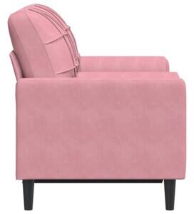 Sofa 2-osobowa z poduszkami, rÃ³Å¼owa, 120 cm, aksamit