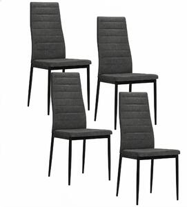 Komplet 4 ciemnoszarych minimalistycznych krzeseł M5-T50