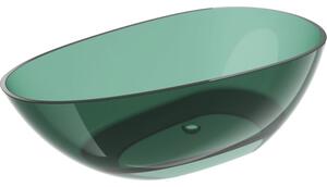 Mexen Glass teal wanna wolnostojąca transparentna 170 x 85 cm, korek chrom - 58061708511