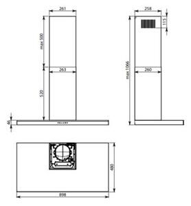 Okap FALMEC Luce 90 Inox/czarne szkÅo