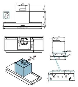 Okap FALMEC Virgola Evo 90 Inox 580m3/h 65dB klasa B Timer