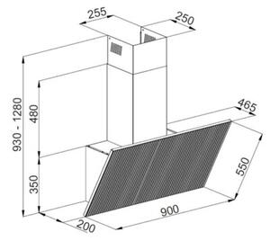 Okap VDB Evolution 90 BiaÅy 740m3/h 58dB klasa A++