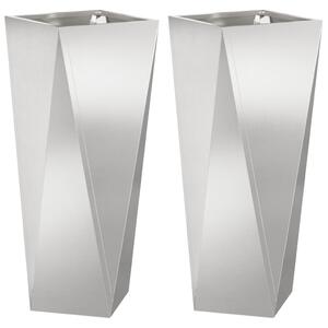 Donica 2 pcs Srebrny 30 x 30 x 75 cm Stal nierdzewna