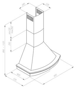 Okap VDB Royal V 60 BiaÅy Niebarwiony 650m3/h 71dB klasa B