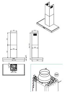 Okap FALMEC Mercurio Evo 90 Czarny 580m3/h 65dB klasa B