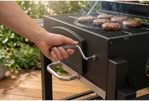 Grill ogrodowy węglowy GÖTZE & JENSEN GG710 z kominem, żeliwny ruszt, termometr, kółka