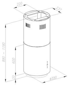 Okap VDB Tube Czarny