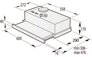 Okap HISENSE MH6TL4TB Czarny 450m3/h 71dB klasa C