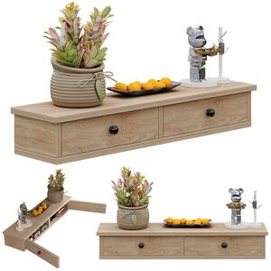 Półka wisząca z drzwiczkami brązowa nowoczesna loft sypialnia ścienna 64 cm