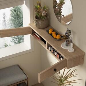 Półka wisząca z drzwiczkami brązowa nowoczesna loft sypialnia ścienna 64 cm