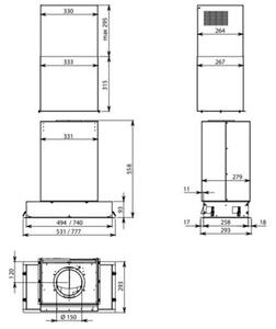Okap FALMEC Grupa Silnikowa Plus NRS 50 Inox 495m3/h 50dB klasa A