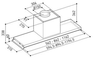 Okap FALMEC Minima 90 Inox 392m3/h 58dB klasa D