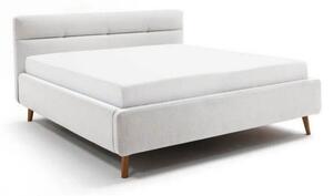 Jasnoszare tapicerowane łóżko dwuosobowe ze schowkiem ze stelażem 160x200 cm Lotte – Meise Möbel